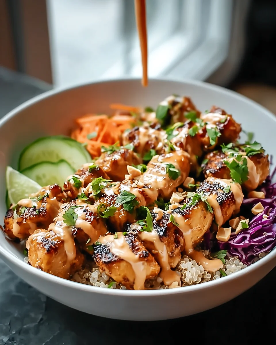 Sweet Chili Chicken Bowl with Coconut Lime Drizzle Recipe