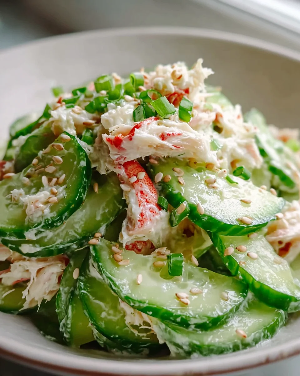 Cucumber Salad with Crab Meat Delight - Refreshing Summer Recipe