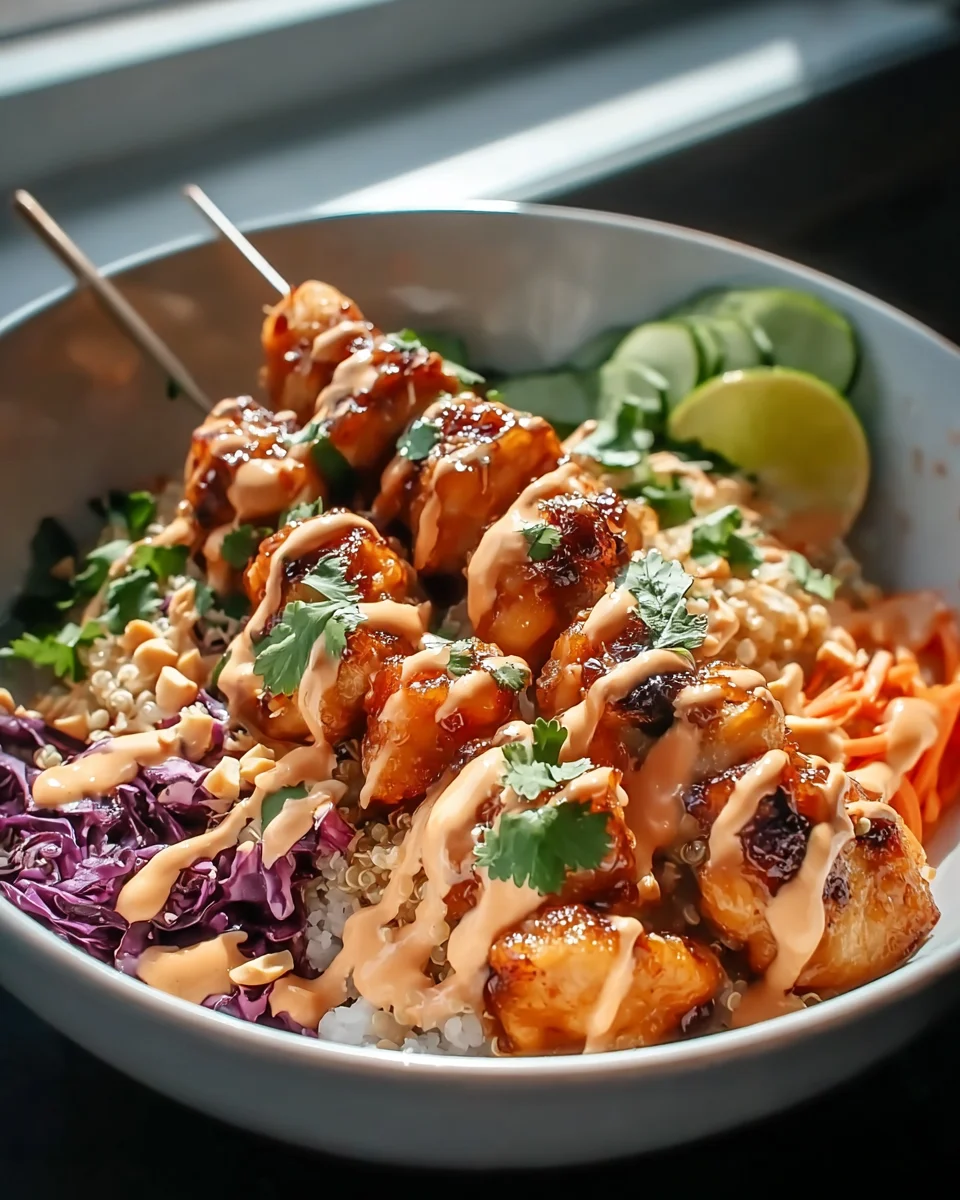 Sweet Chili Chicken Bowl with Coconut Lime Drizzle Recipe