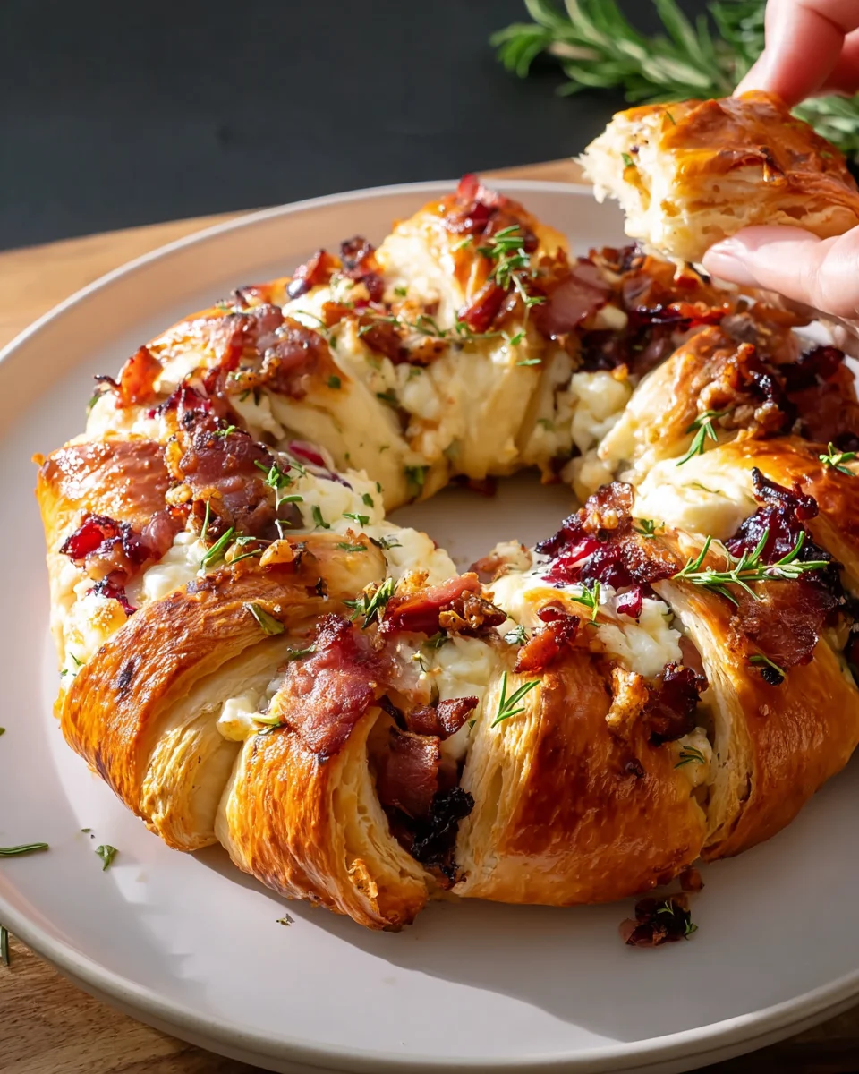 Beef Bacon Brie Crescent Wreath: Ultimate Holiday Appetizer