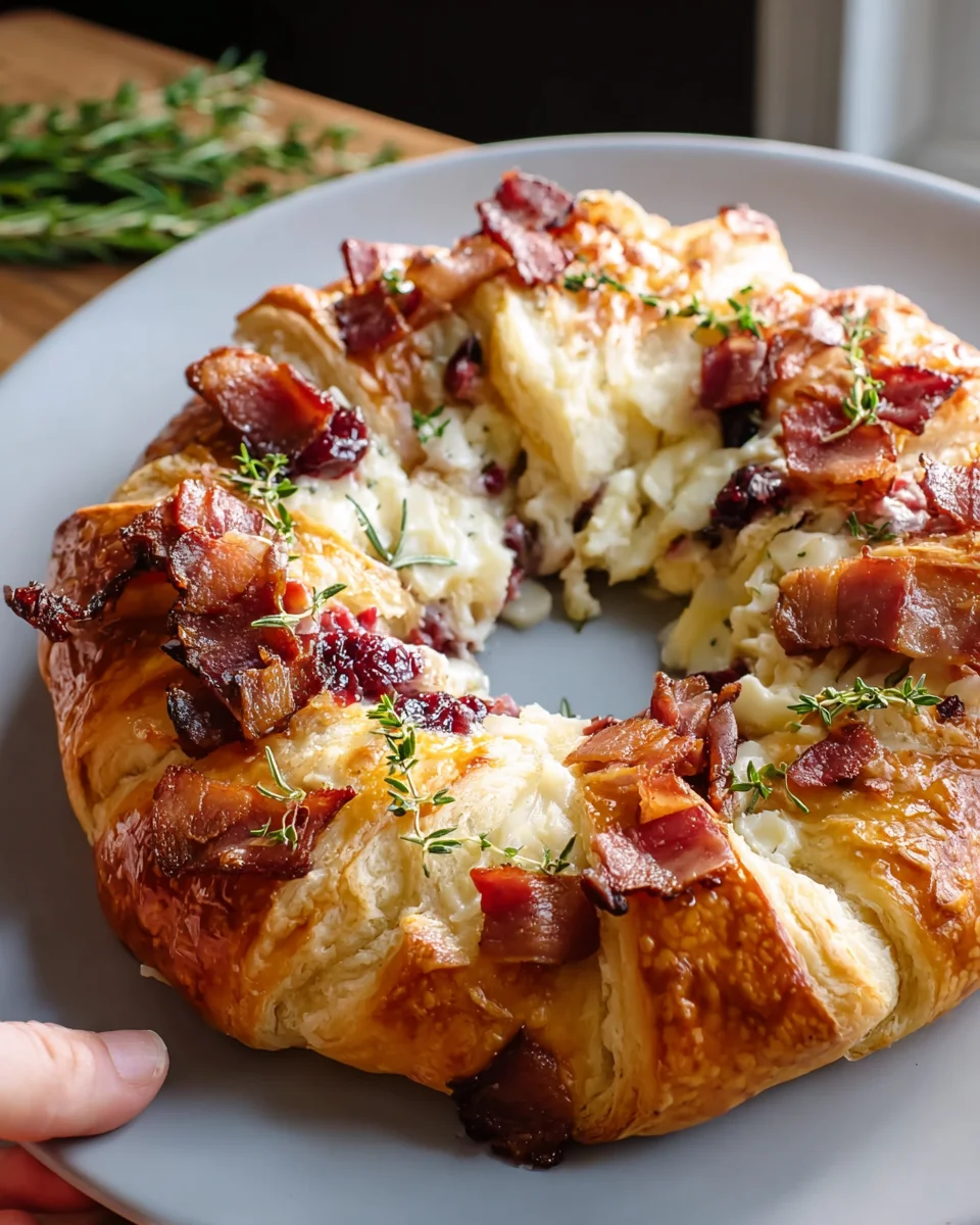 Beef Bacon Brie Crescent Wreath: Ultimate Holiday Appetizer