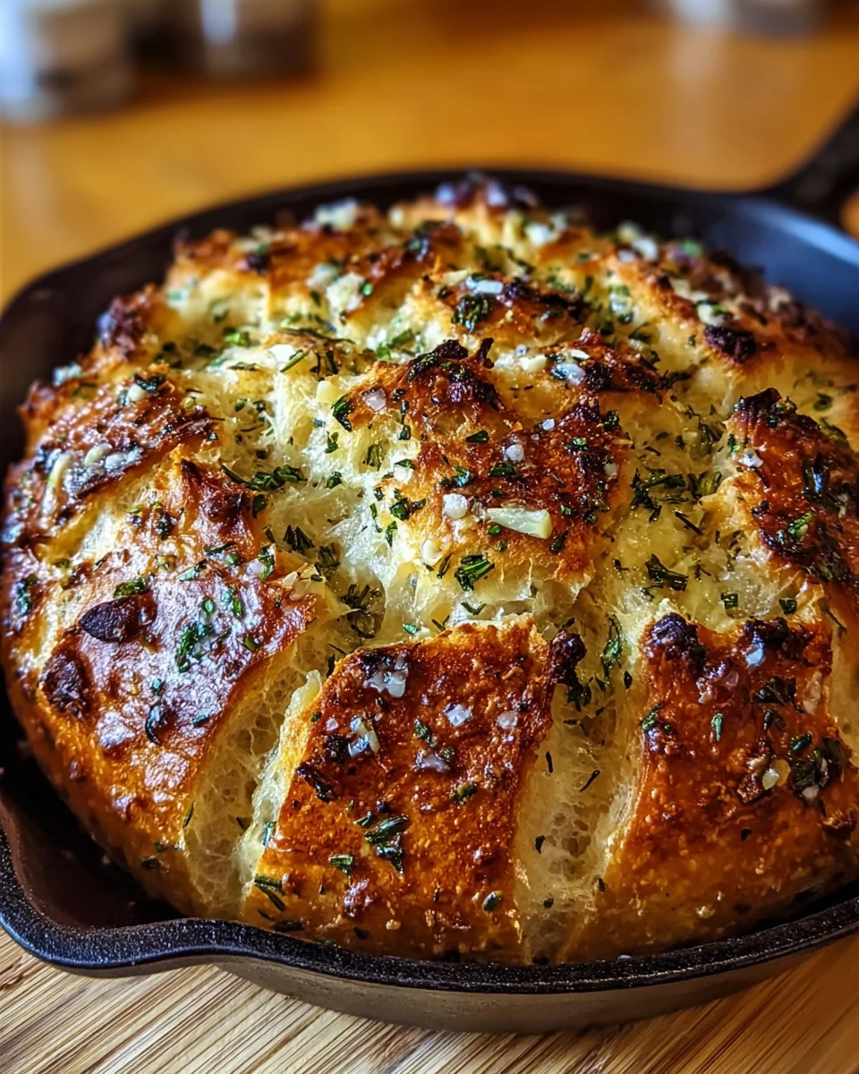 Easy Garlic Herb Dutch Oven Bread Recipe for Homemade Loaf