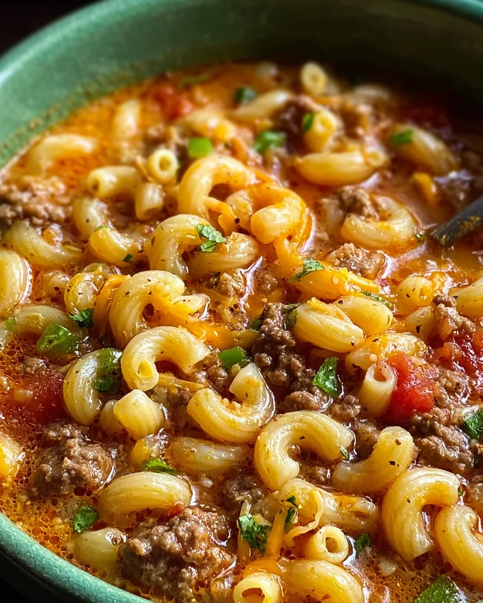 Creamy Cheeseburger Macaroni Soup – Ultimate Comfort