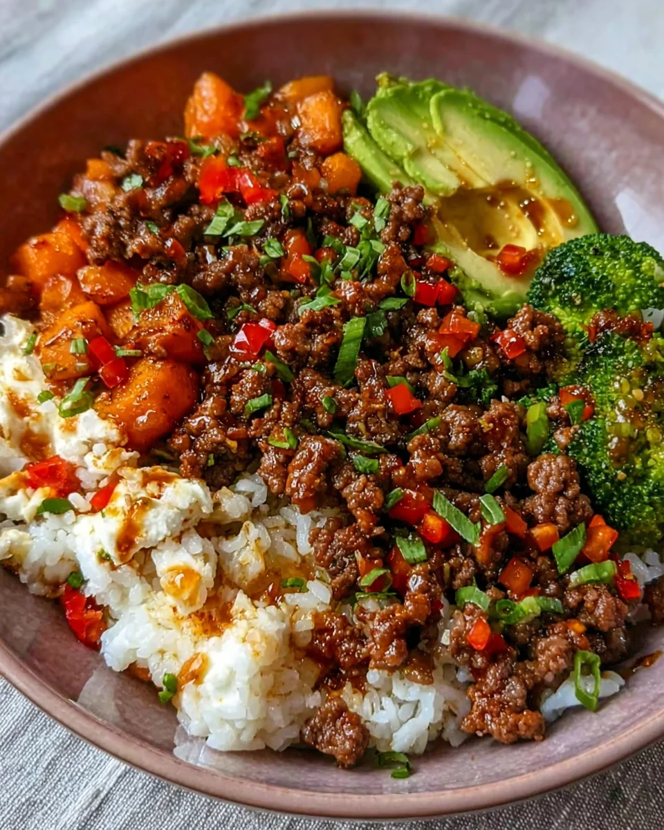 Savory Ground Beef Hot Honey Bowl Recipe for Dinner Delights