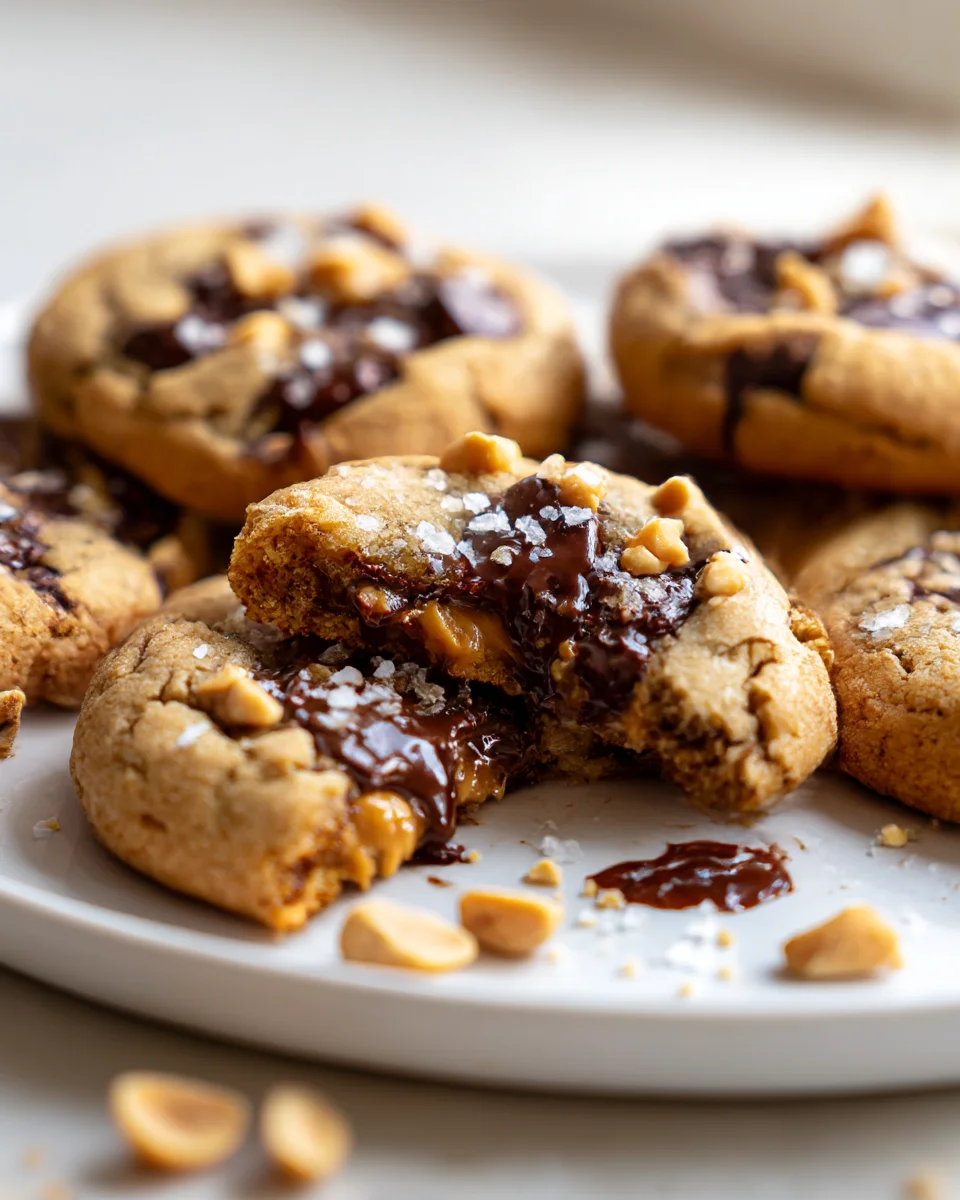 Best Gooey Peanut Butter Stuffed Chocolate Chip Cookies