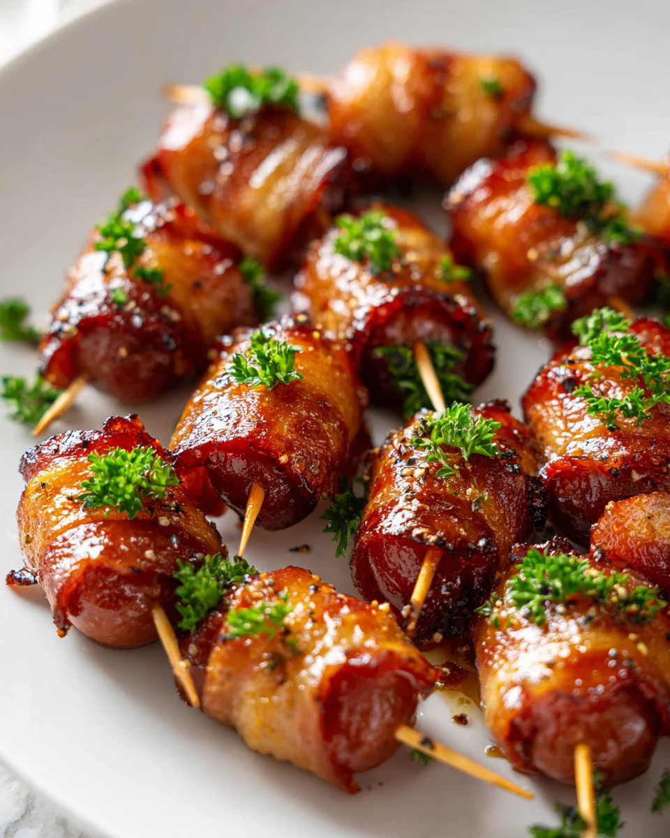 Easy Beef Bacon Little Smokies Skewers for Any Party