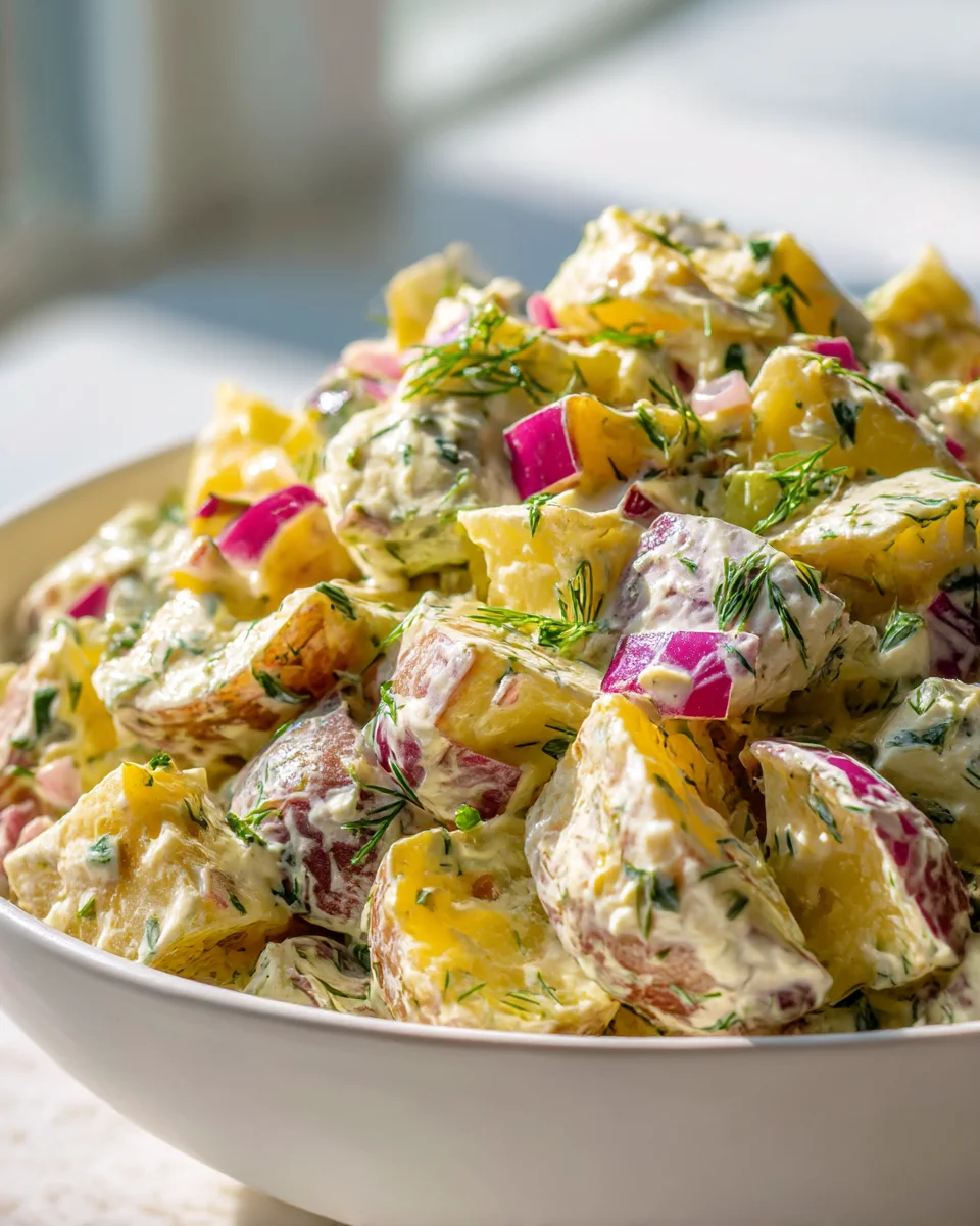 Dill Pickle Potato Salad with Fresh Herbs for Summer Picnics