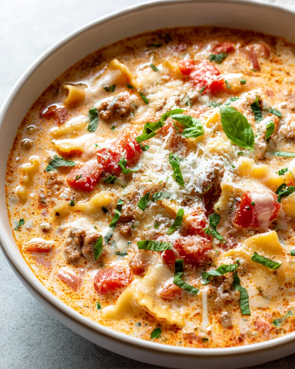Best Easy Creamy Lasagna Soup – One Pot Comfort Meal!
