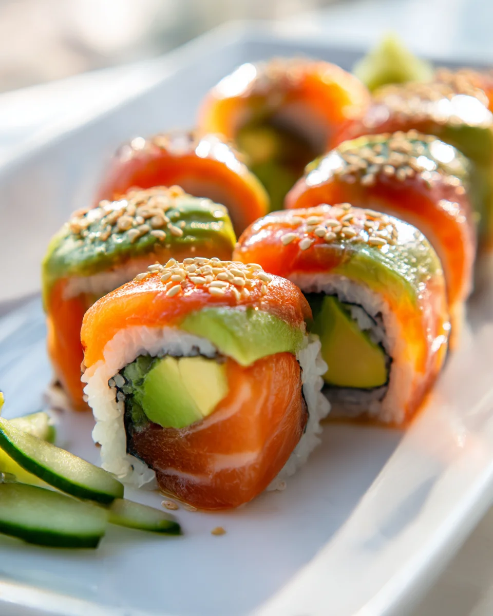 Salmon Avocado Sushi Rolls: Easy Homemade Recipe!