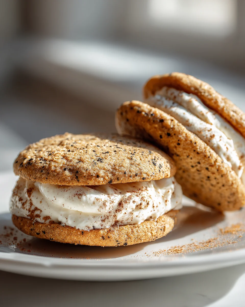Irresistible Chai Sandwich Cookies: Cream Cheese Filling!