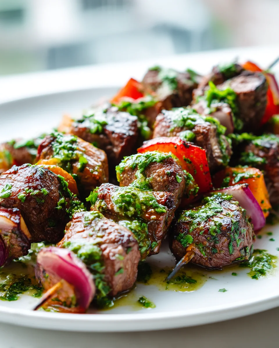 Grilled Chimichurri Steak Skewers: Flavor-Packed & Easy