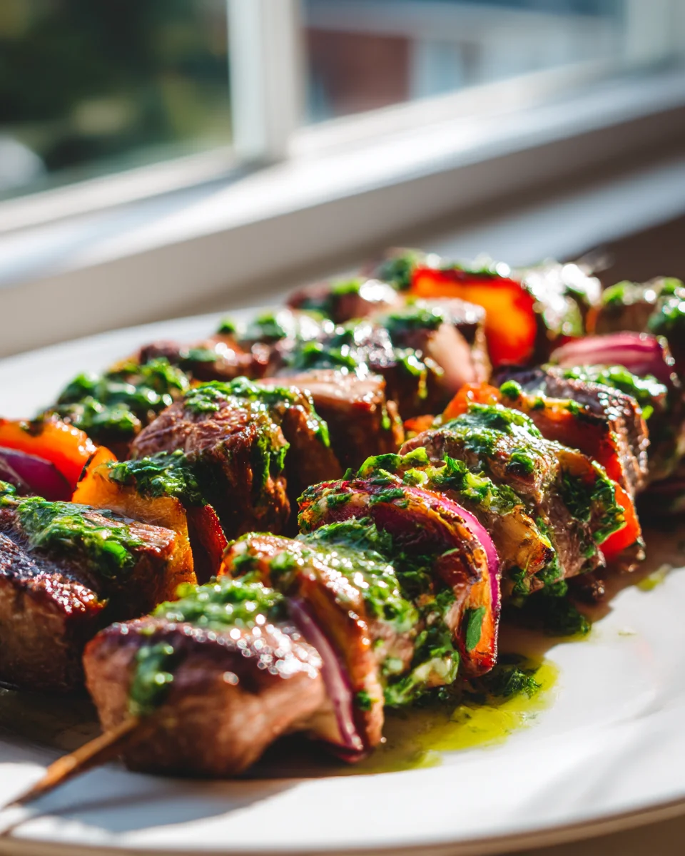 Grilled Chimichurri Steak Skewers: Flavor-Packed & Easy