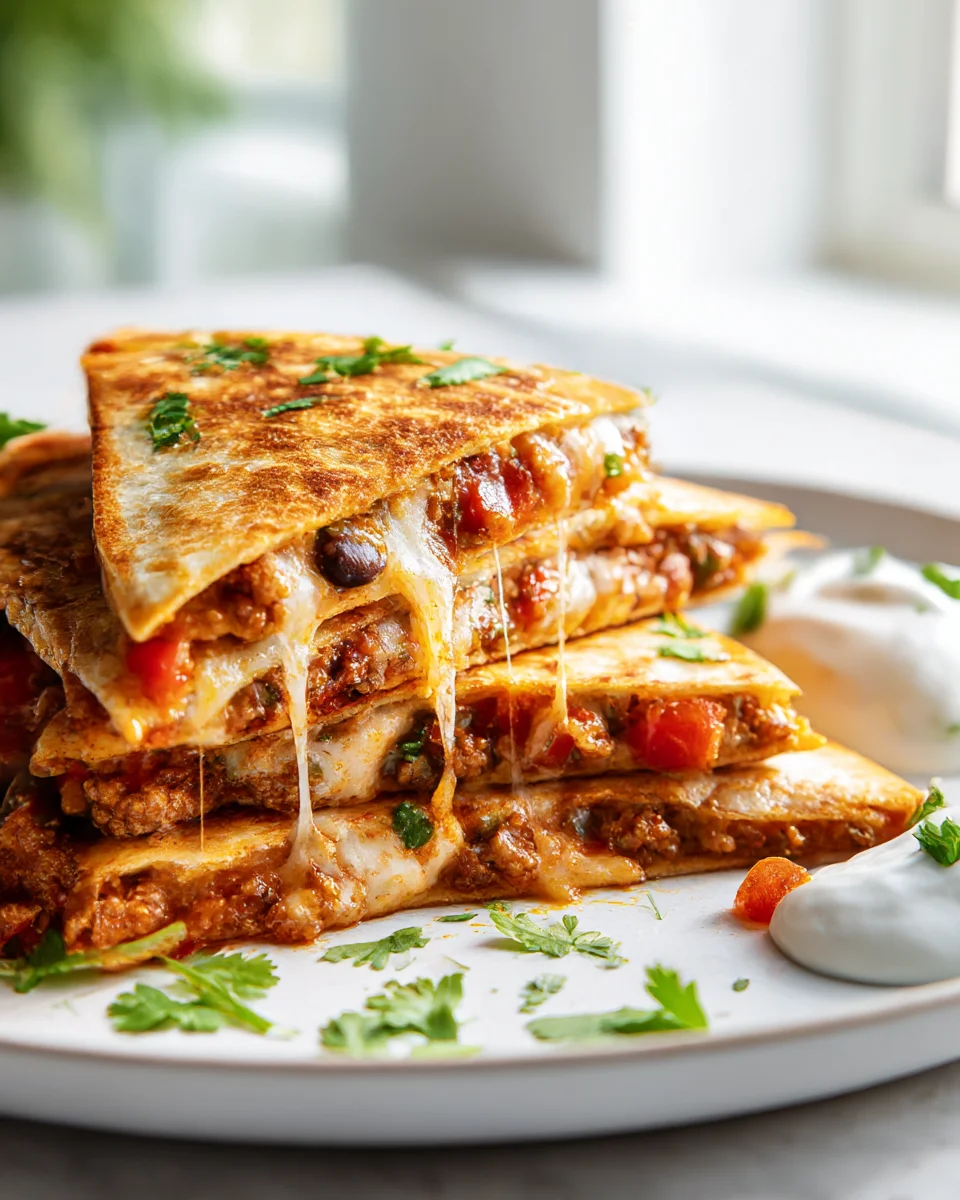 Chili Taco Quesadilla Melt: A Flavorful Beef Delight!