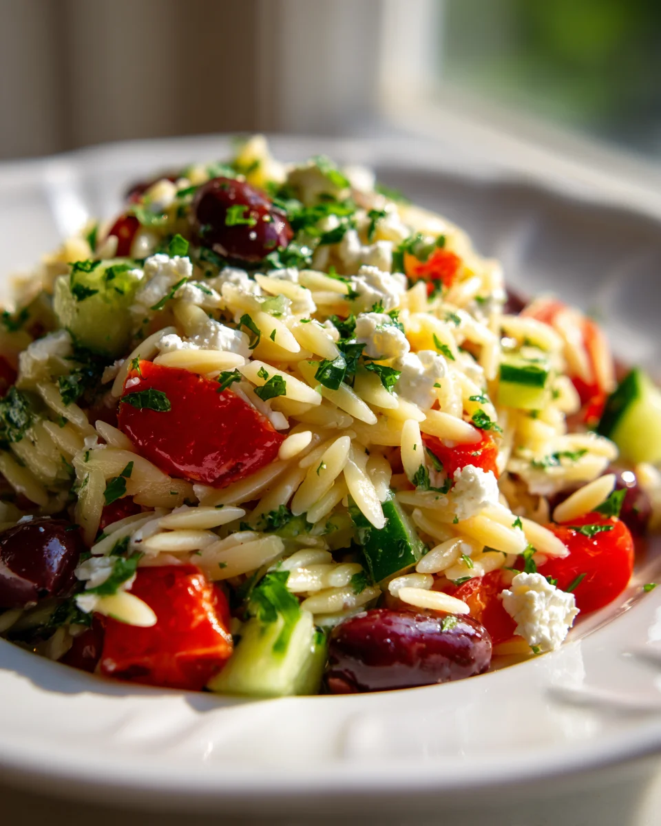 Best Greek Orzo Pasta Salad Recipe with Zesty Lemon Dressing
