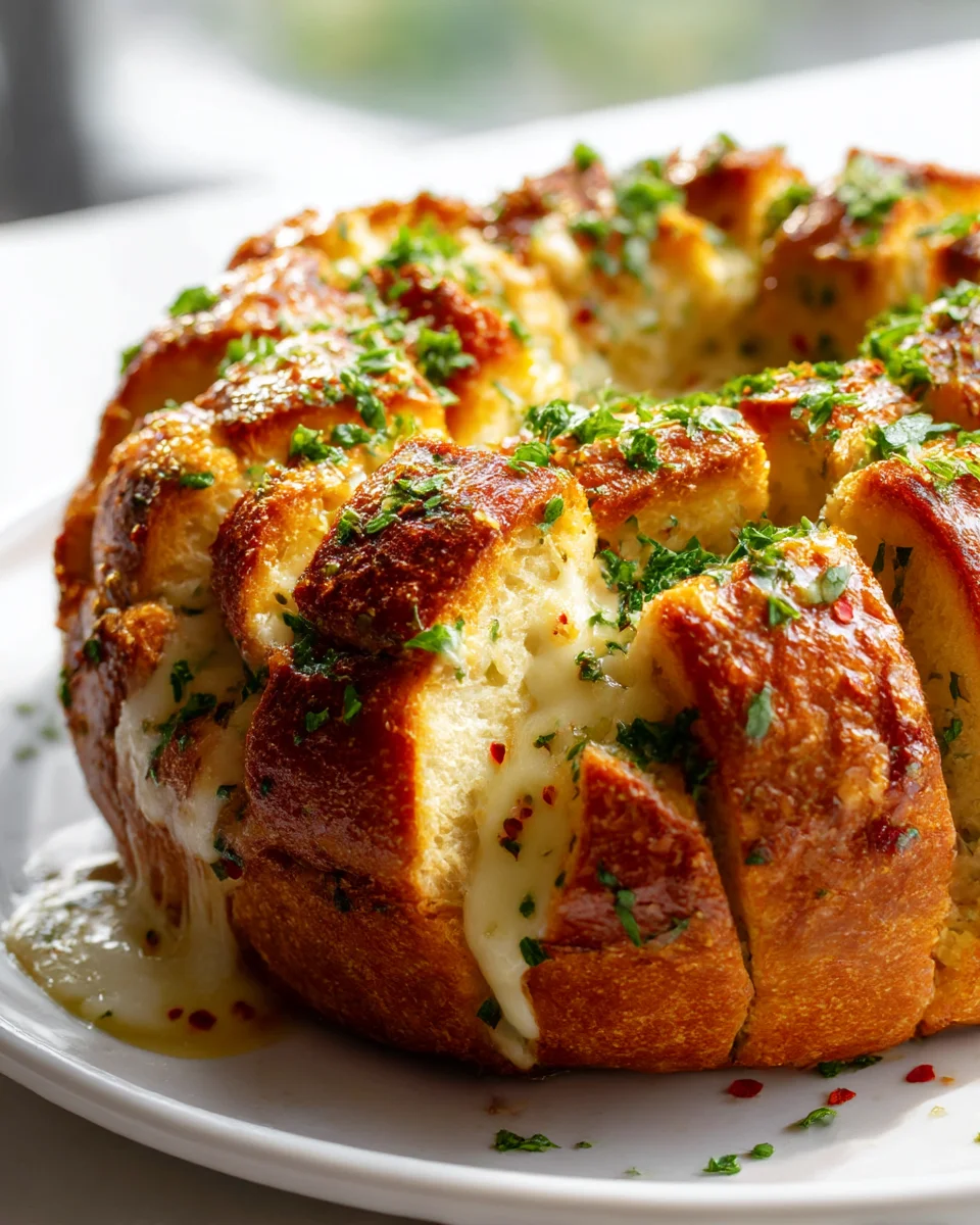 Irresistible Mozzarella Garlic Bread Pull Apart Loaf
