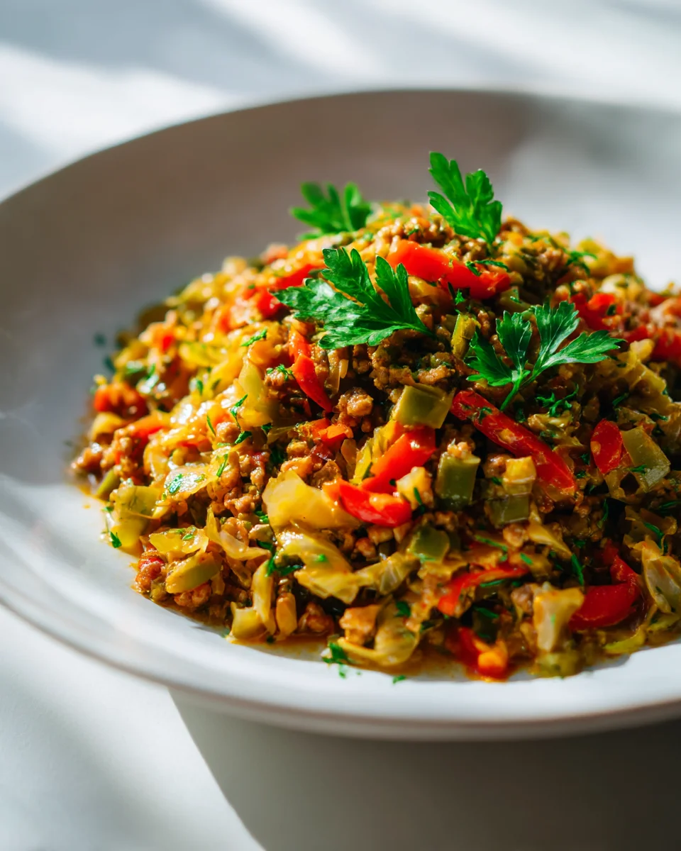 Amazing Pointed Cabbage Ground Beef Skillet Recipe