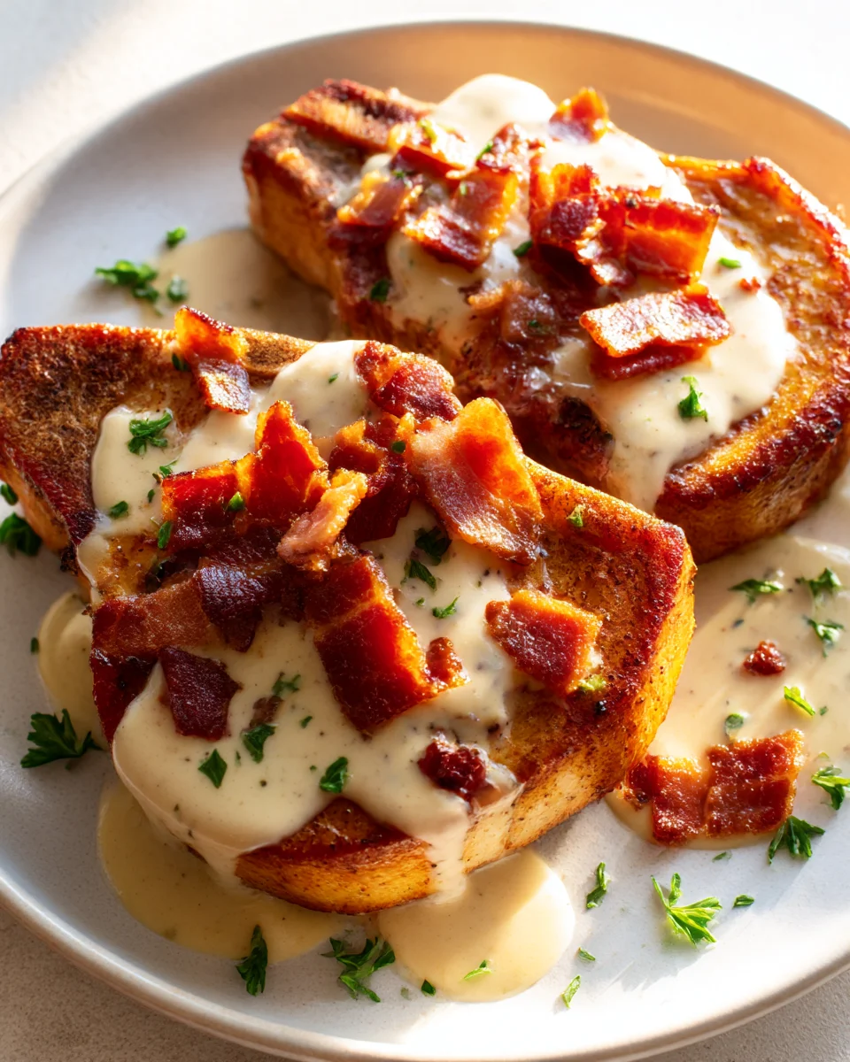 Maple Beef Bacon Chops with Creamy Dijon Mustard Sauce