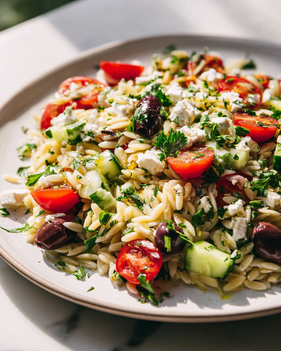 Best Greek Orzo Pasta Salad Recipe with Zesty Lemon Dressing