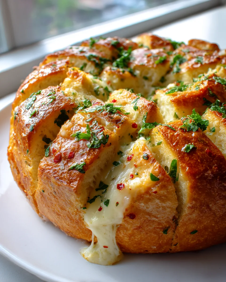 Irresistible Mozzarella Garlic Bread Pull Apart Loaf