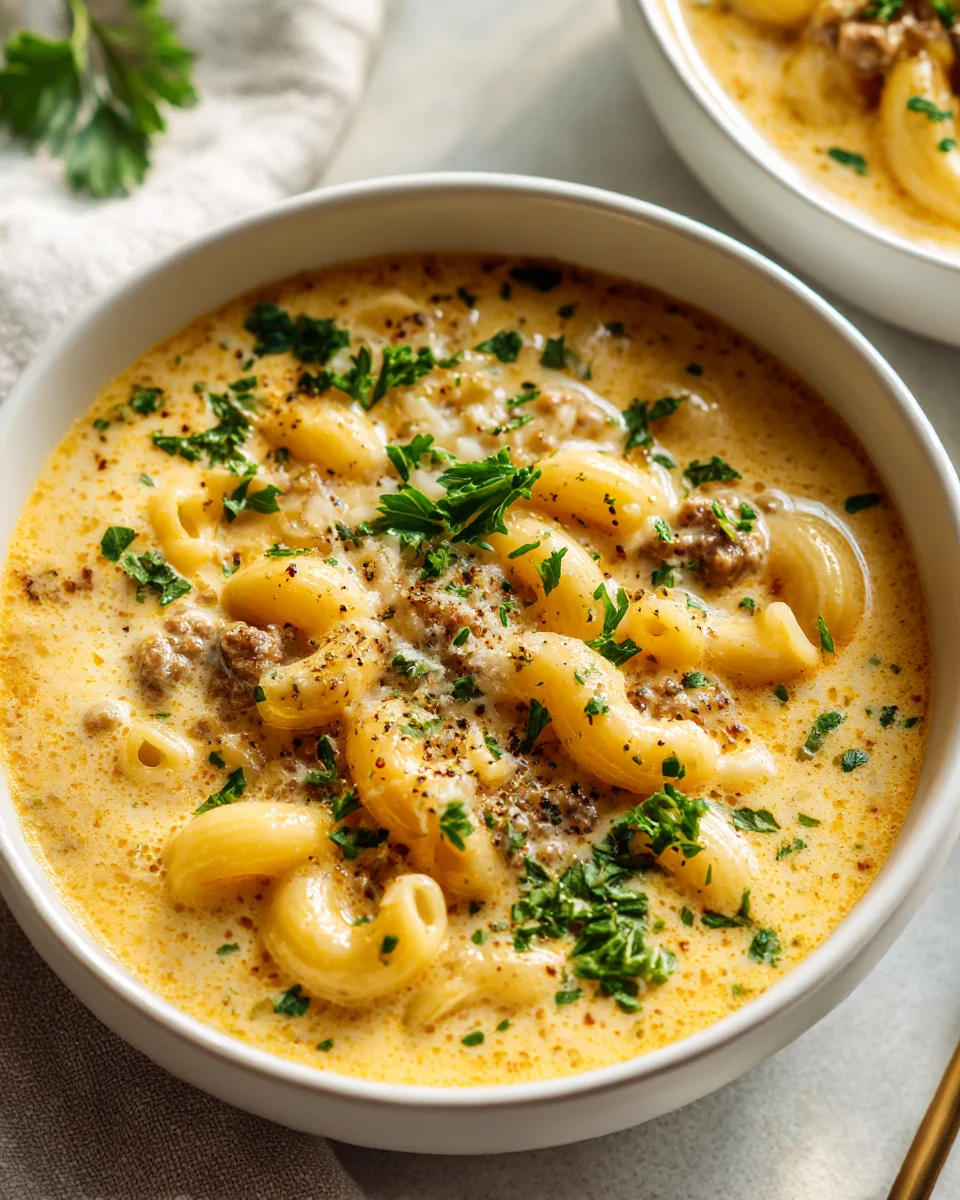 Cheeseburger Mac and Cheese Soup: A Comfort Food Delight