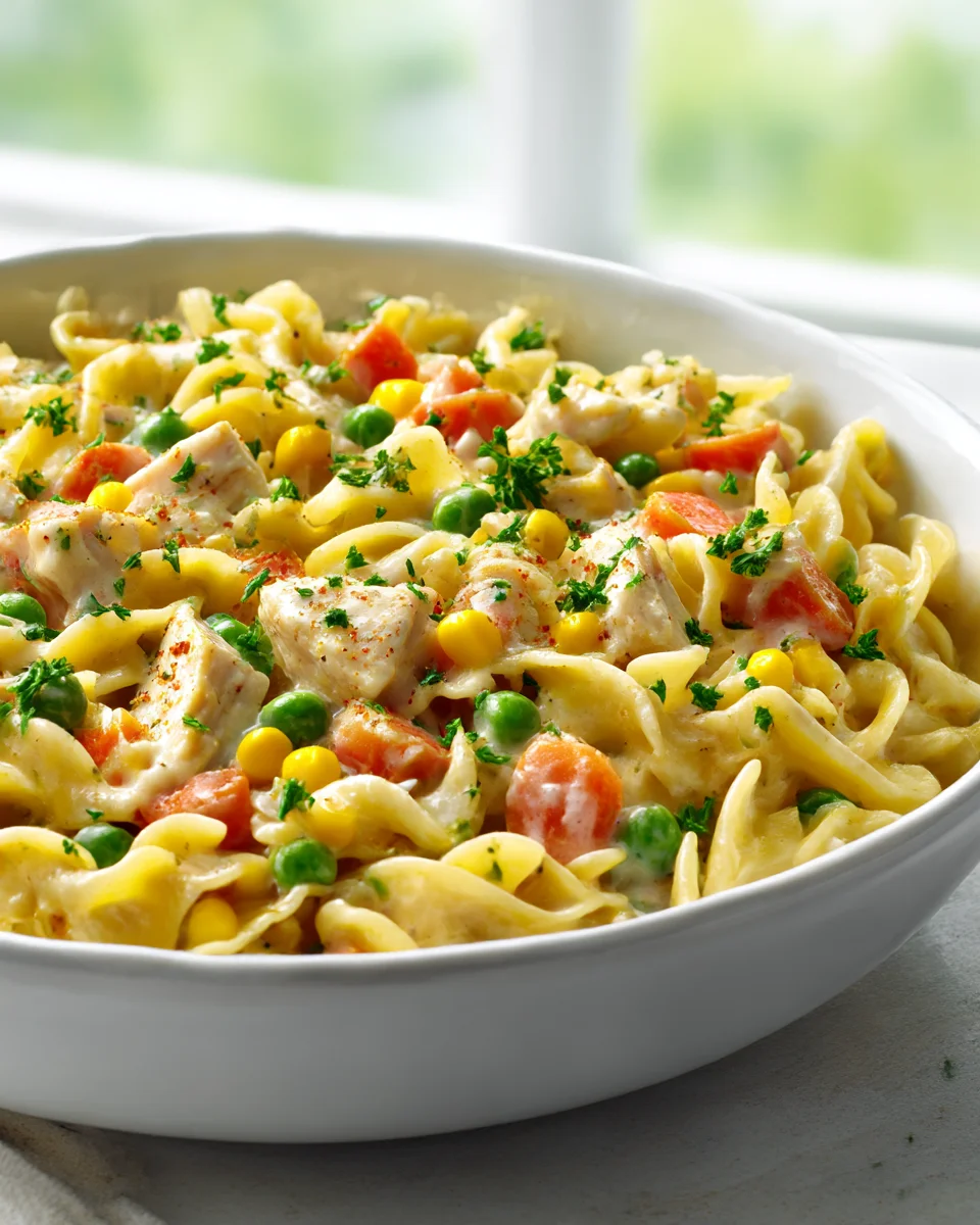 Delicious Quick Chicken Pot Pie Pasta in Mins!