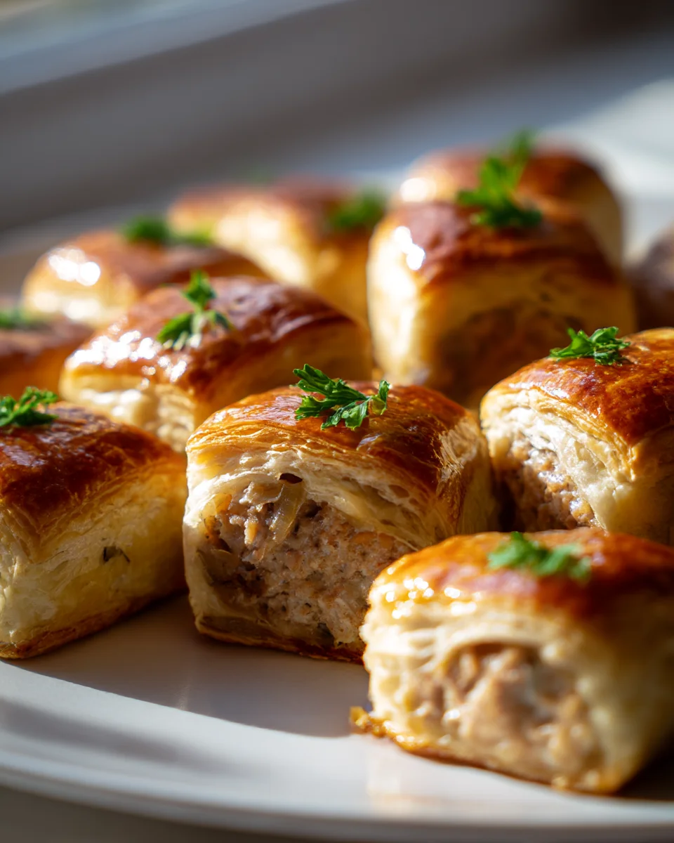 Savory French Onion Beef Sausage Rolls: Perfect Appetizer!