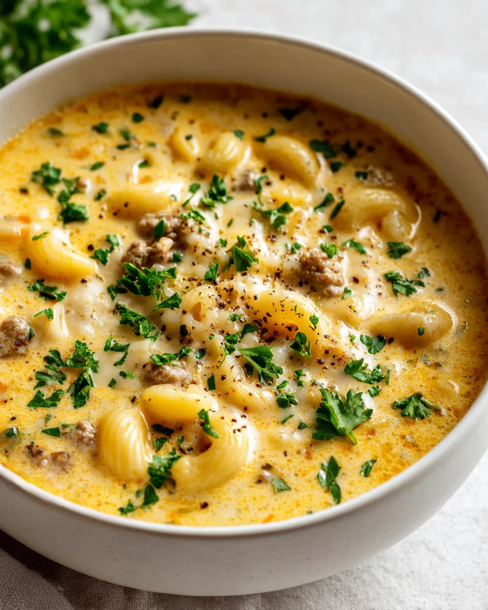 Cheeseburger Mac and Cheese Soup: A Comfort Food Delight