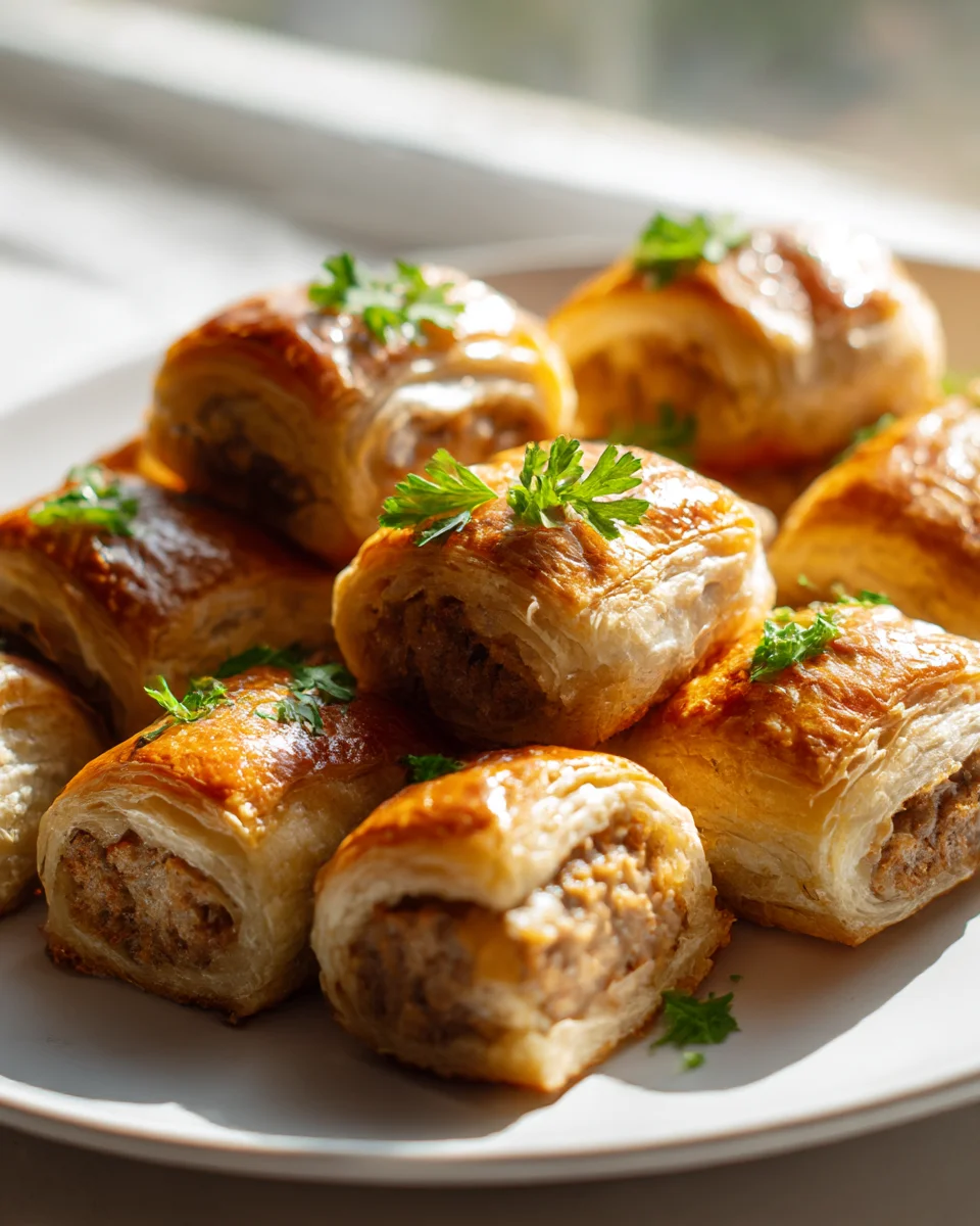 Savory French Onion Beef Sausage Rolls: Perfect Appetizer!