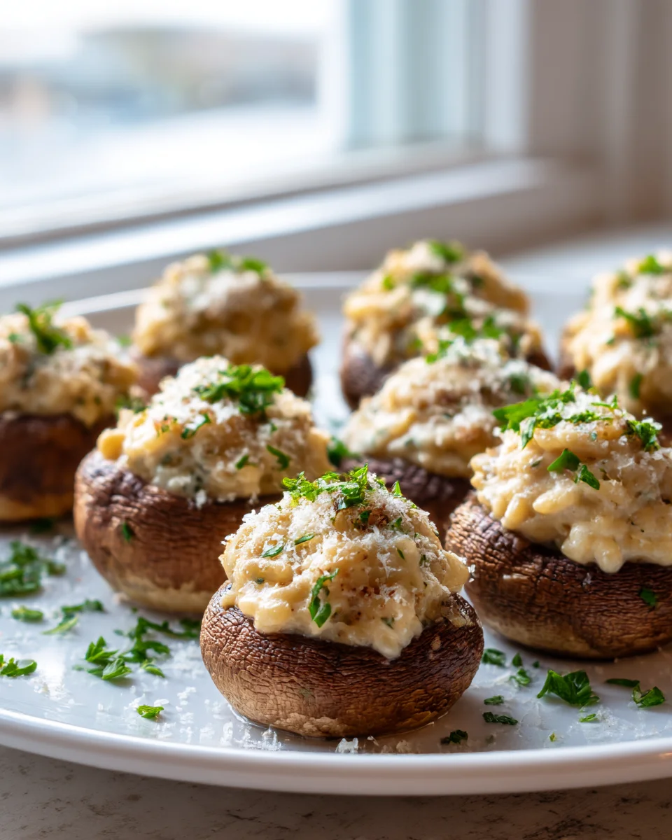 Parmesan Garlic Orzo Stuffed Mushrooms: Irresistible Appetizer!