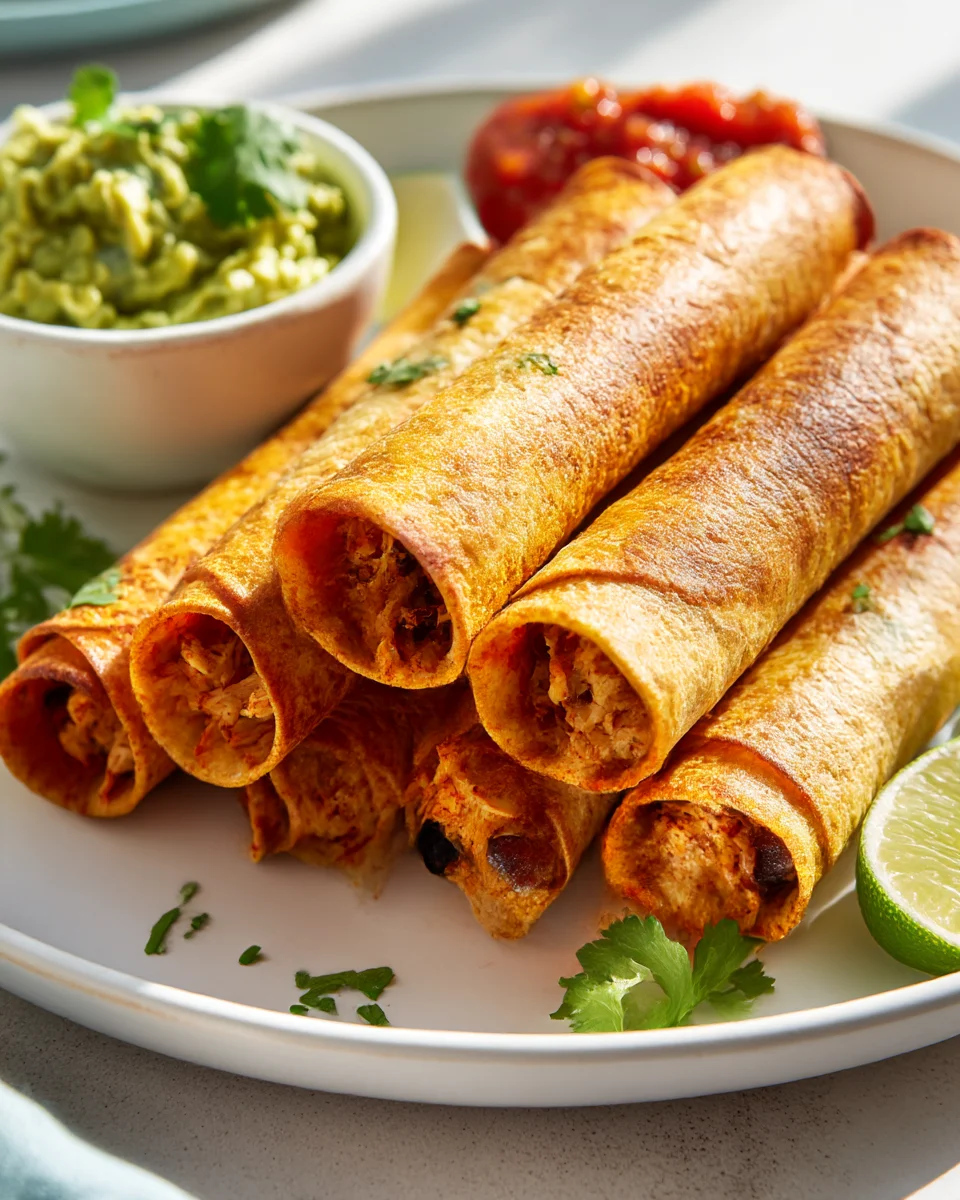 Easy Crispy Chicken Taquitos - Perfect Rolled Tacos Recipe