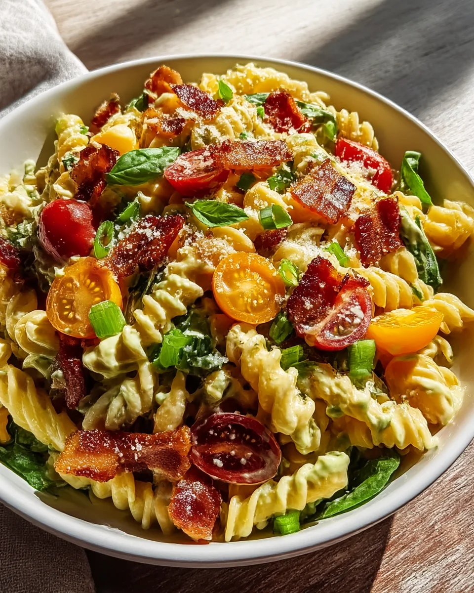 Creamy BLT Pasta Salad: Easy Avocado Lunch Recipe