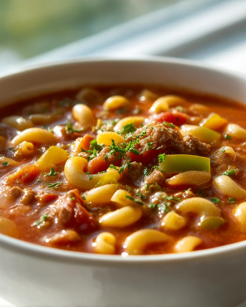 Chunky Beef Hamburger and Macaroni Soup: Comfort in a Bowl