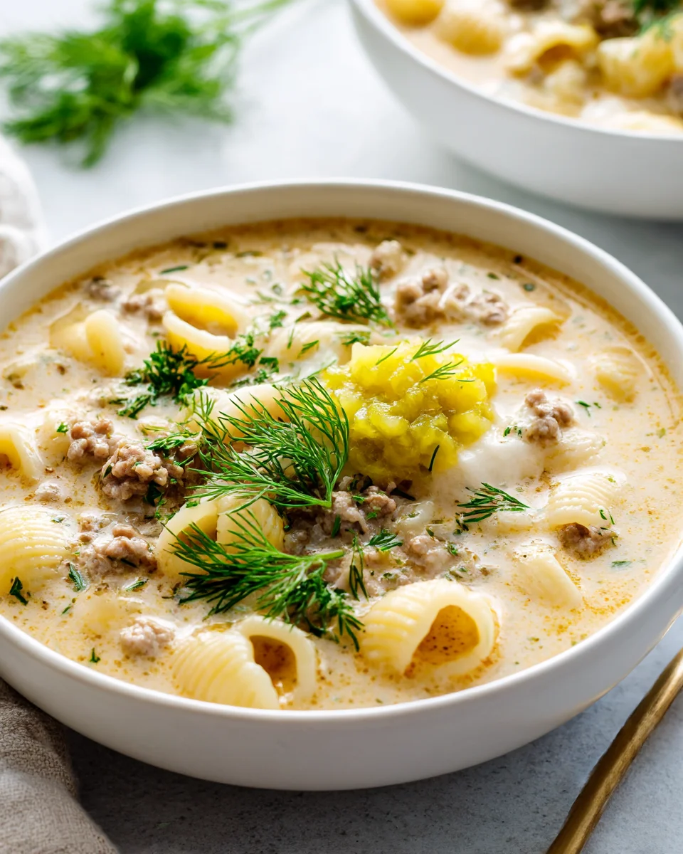 Cheeseburger Pasta Soup: Comfort Food with Pickle Relish