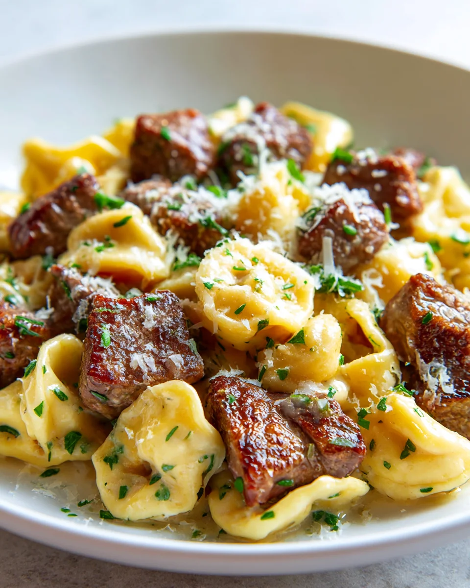Easy One Pan Cowboy Butter Steak & Tortellini Dinner