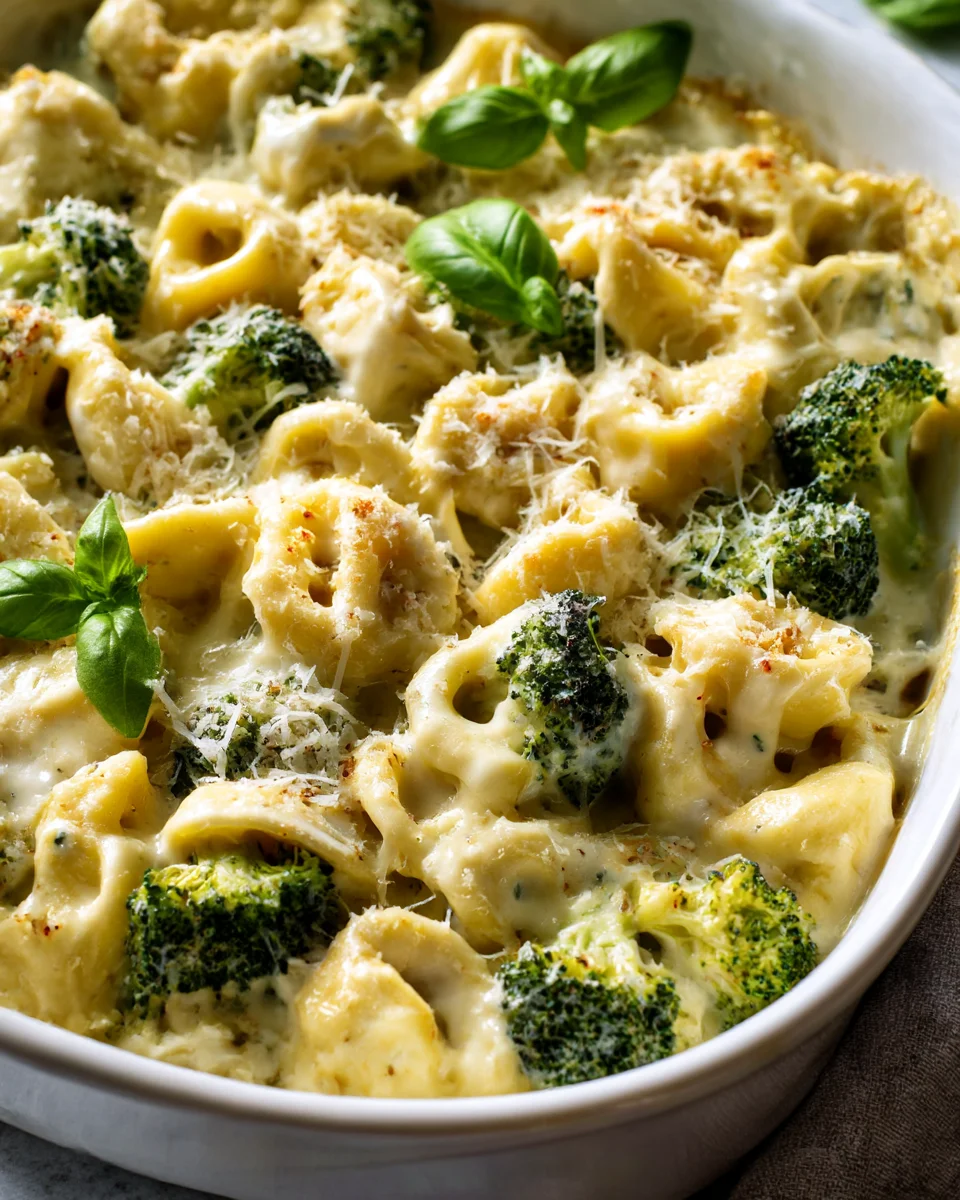 Tortellini Alfredo Broccoli Bake for Quick Family Dinners