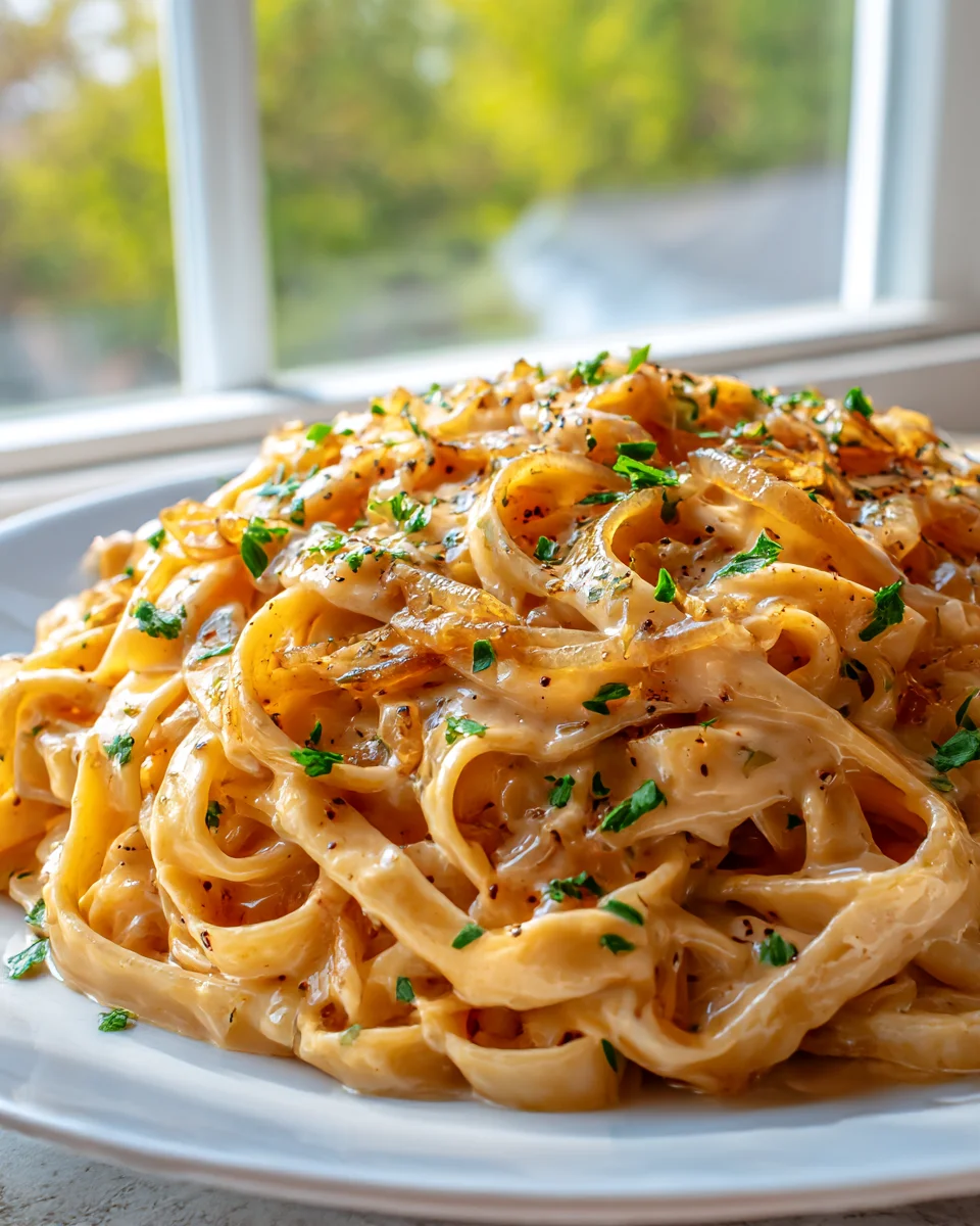 Sweet Heat Caramelized Onion Fettuccine: A Flavor Burst!