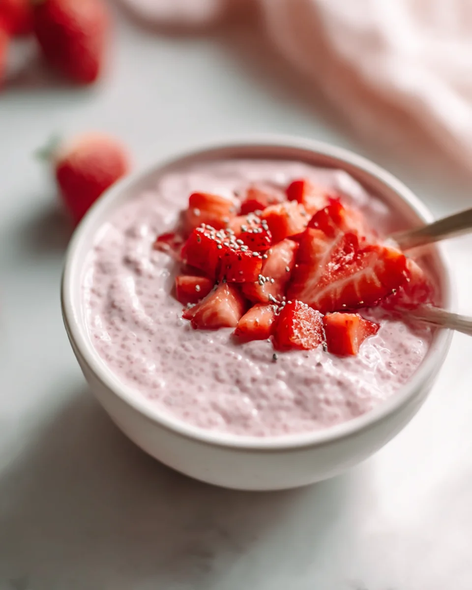 Delicious Homemade Strawberry Cheesecake Chia Seed Pudding Recipe