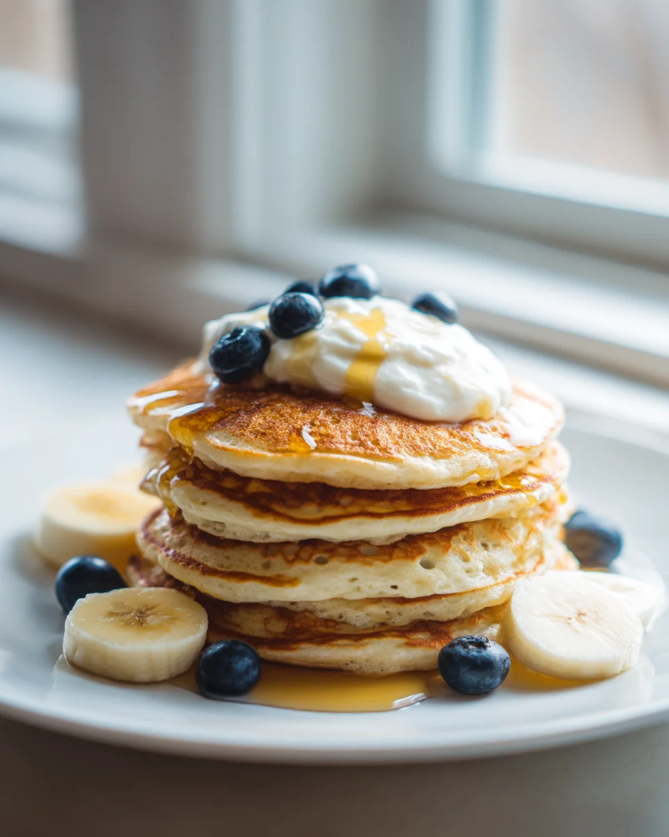Protein Pancakes with Greek Yogurt - High Protein Breakfast!