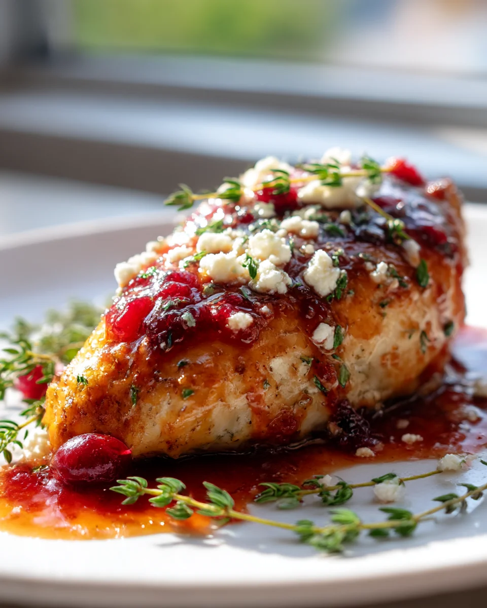 Honey Cranberry Chicken Breast with Feta & Herbs Delight