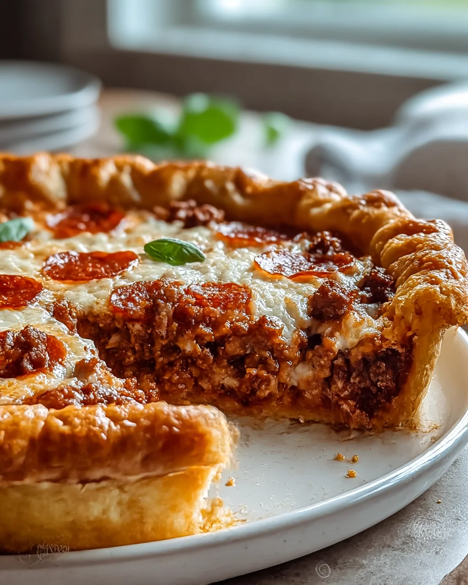 Delicious Beef Hamburger Sausage & Pepperoni Pie Recipe