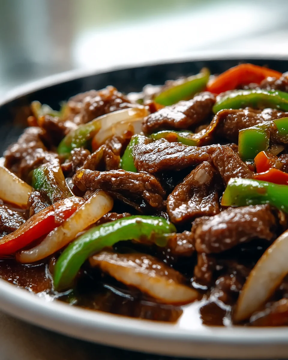 Sizzling Chinese Pepper Steak with Onions Recipe Delight