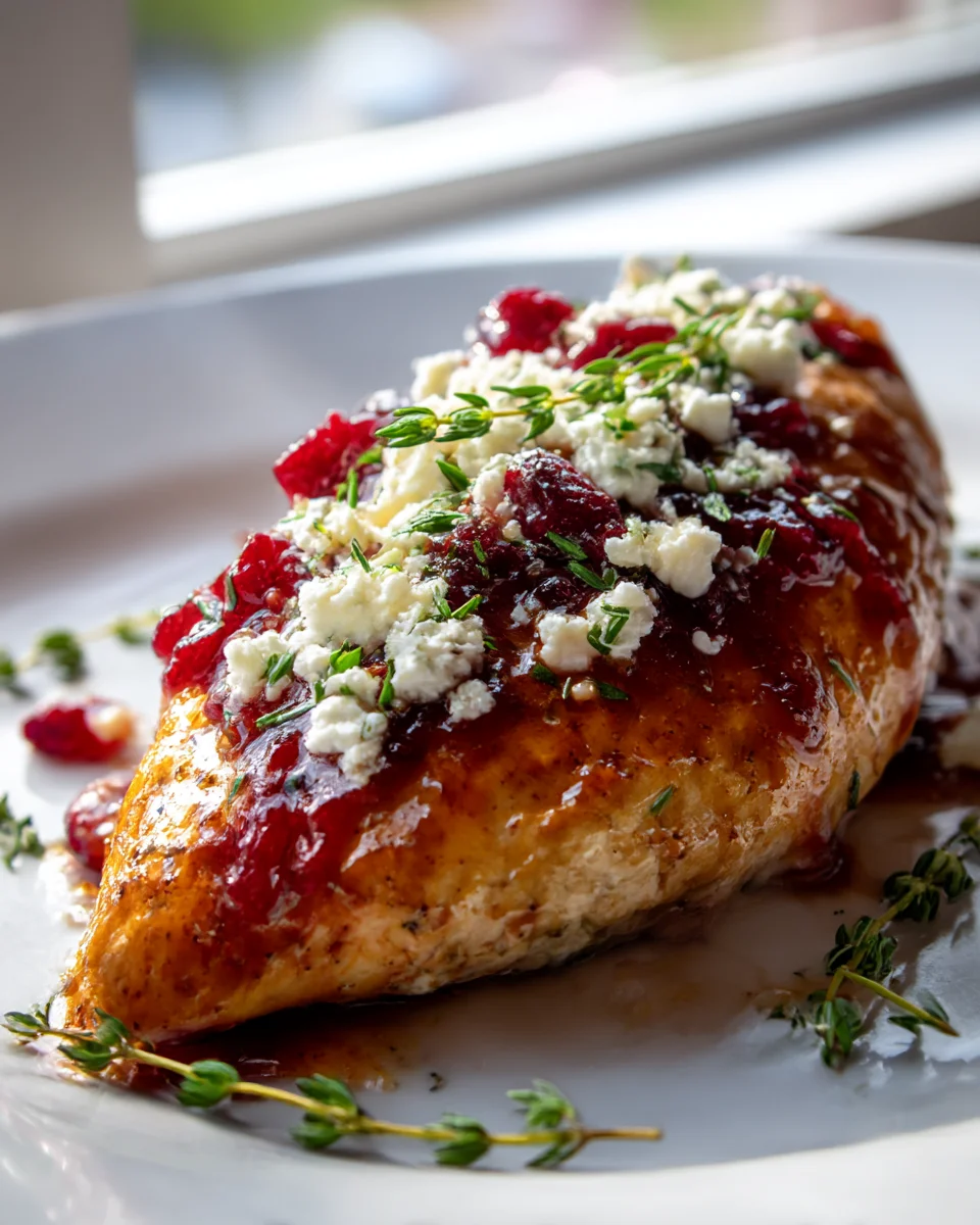 Honey Cranberry Chicken Breast with Feta & Herbs Delight