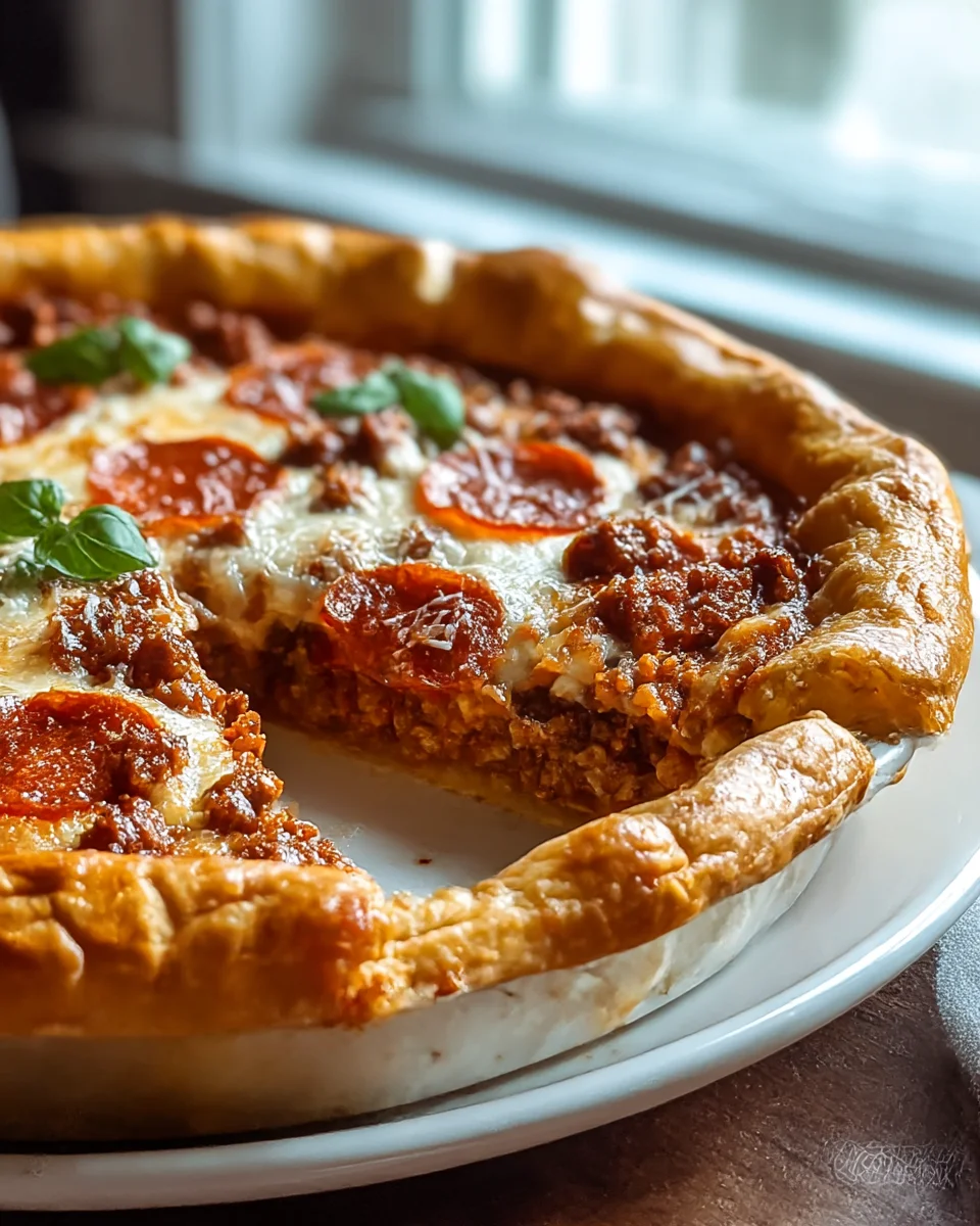 Delicious Beef Hamburger Sausage & Pepperoni Pie Recipe