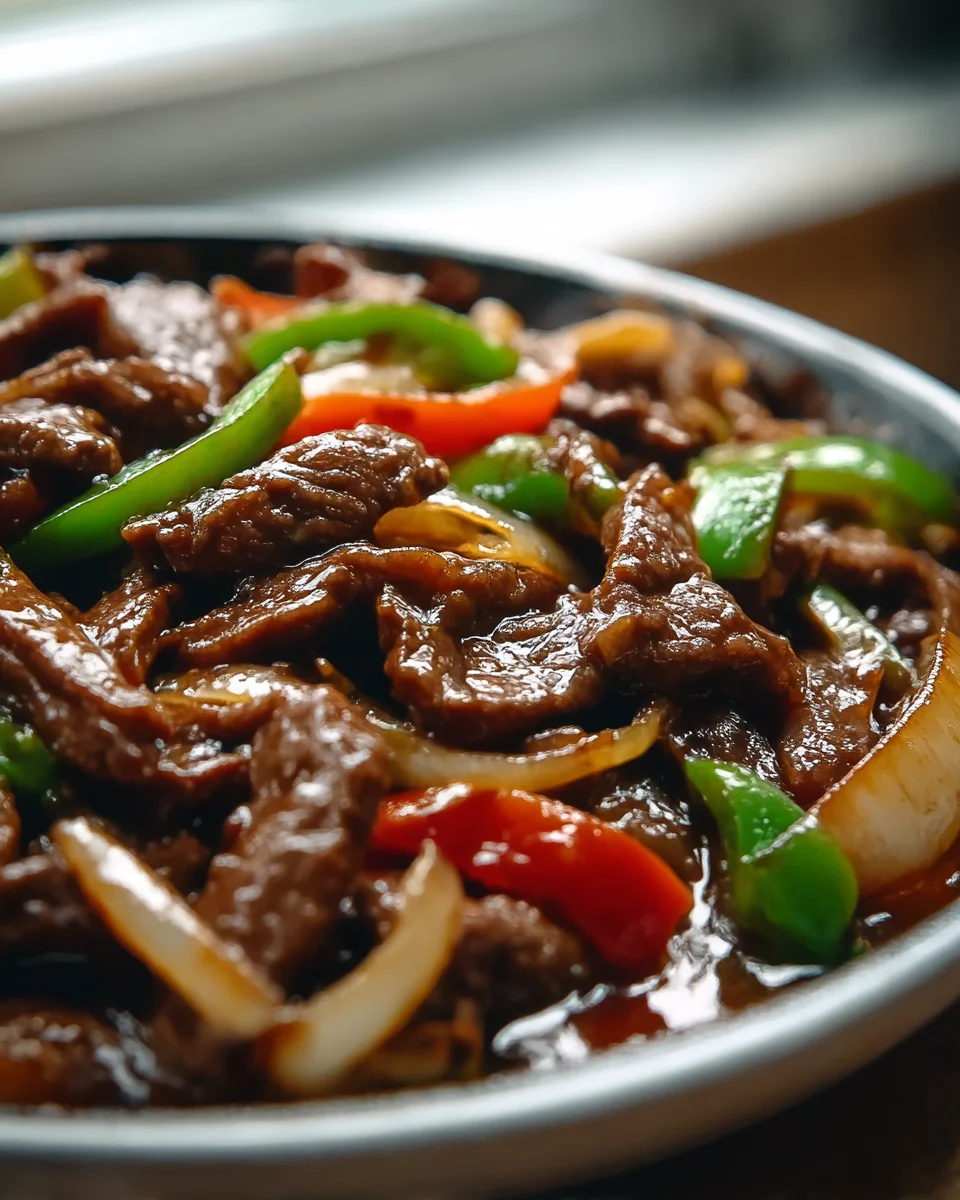 Sizzling Chinese Pepper Steak with Onions Recipe Delight