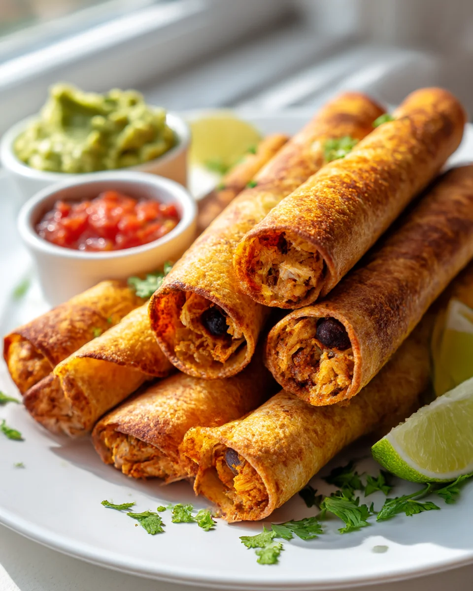 Easy Crispy Chicken Taquitos - Perfect Rolled Tacos Recipe