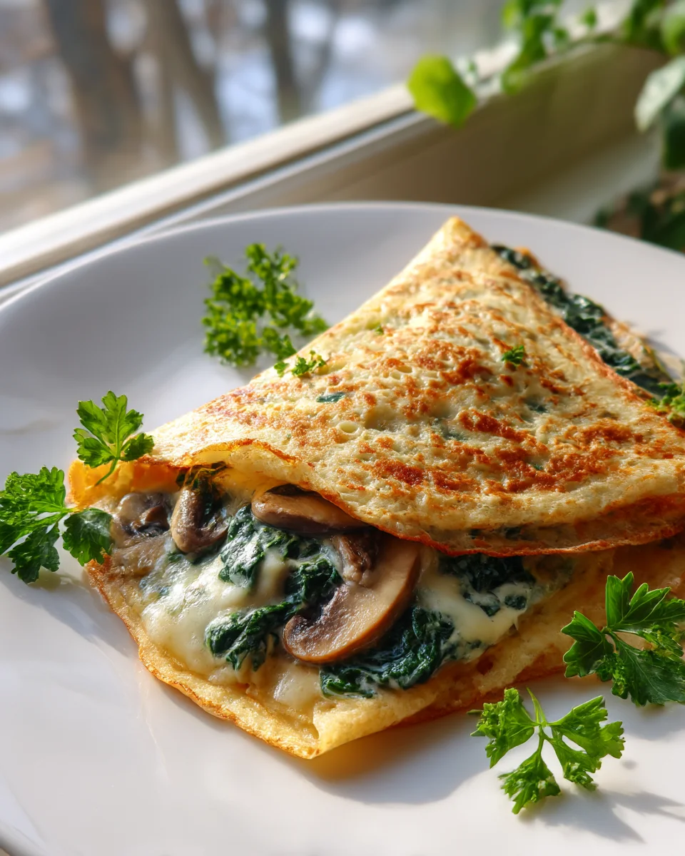 Delicious Spinach Mushroom and Swiss Crepes Recipe to Try!