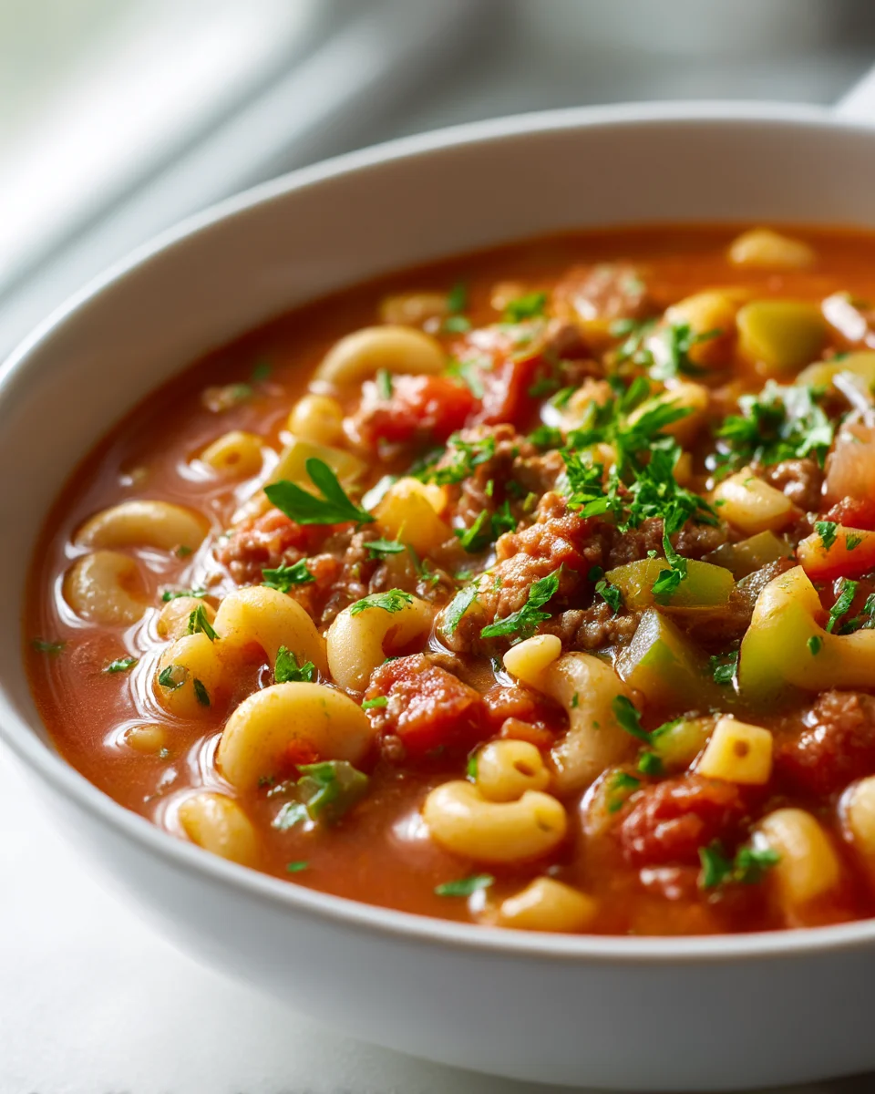 Chunky Beef Hamburger and Macaroni Soup: Comfort in a Bowl