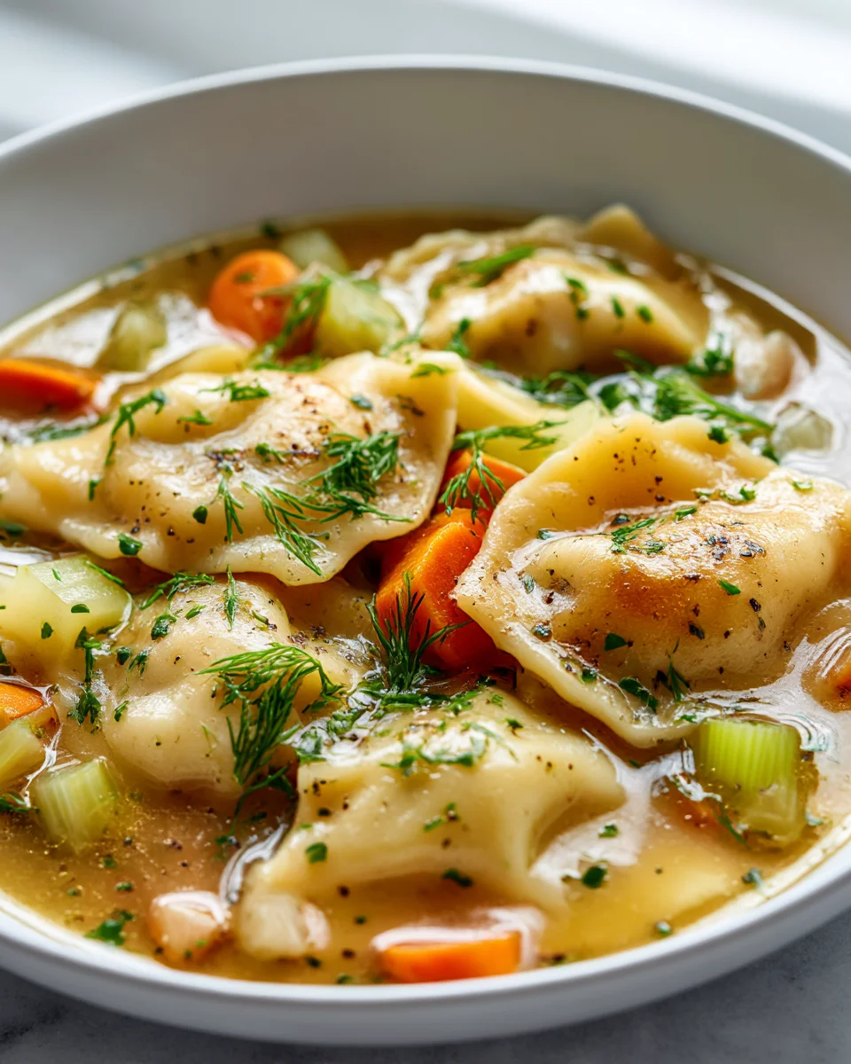 Hearty Gluten-Free Pierogi Soup with Delicious Vegetables
