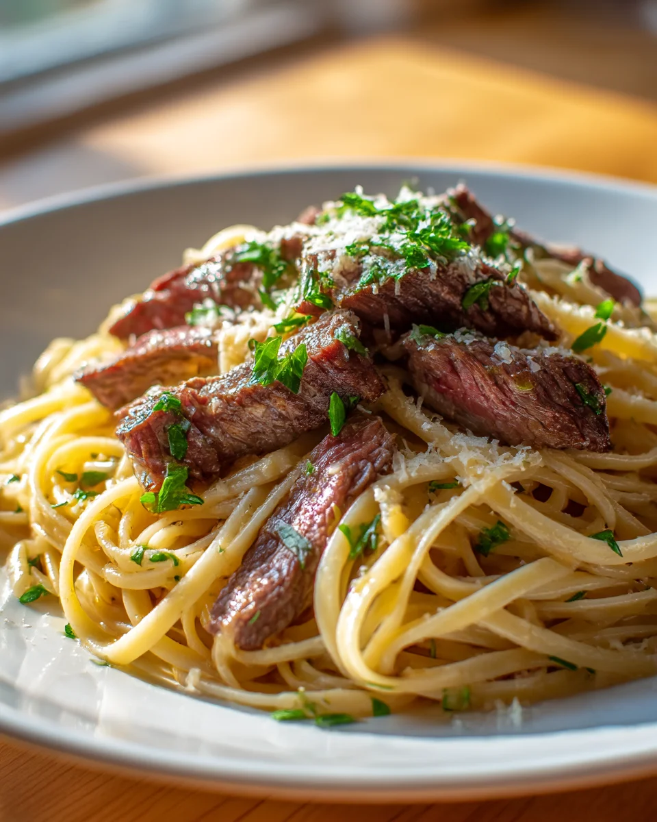 Easy Garlic Steak Pasta Recipe: Delicious Dinner in Minutes!