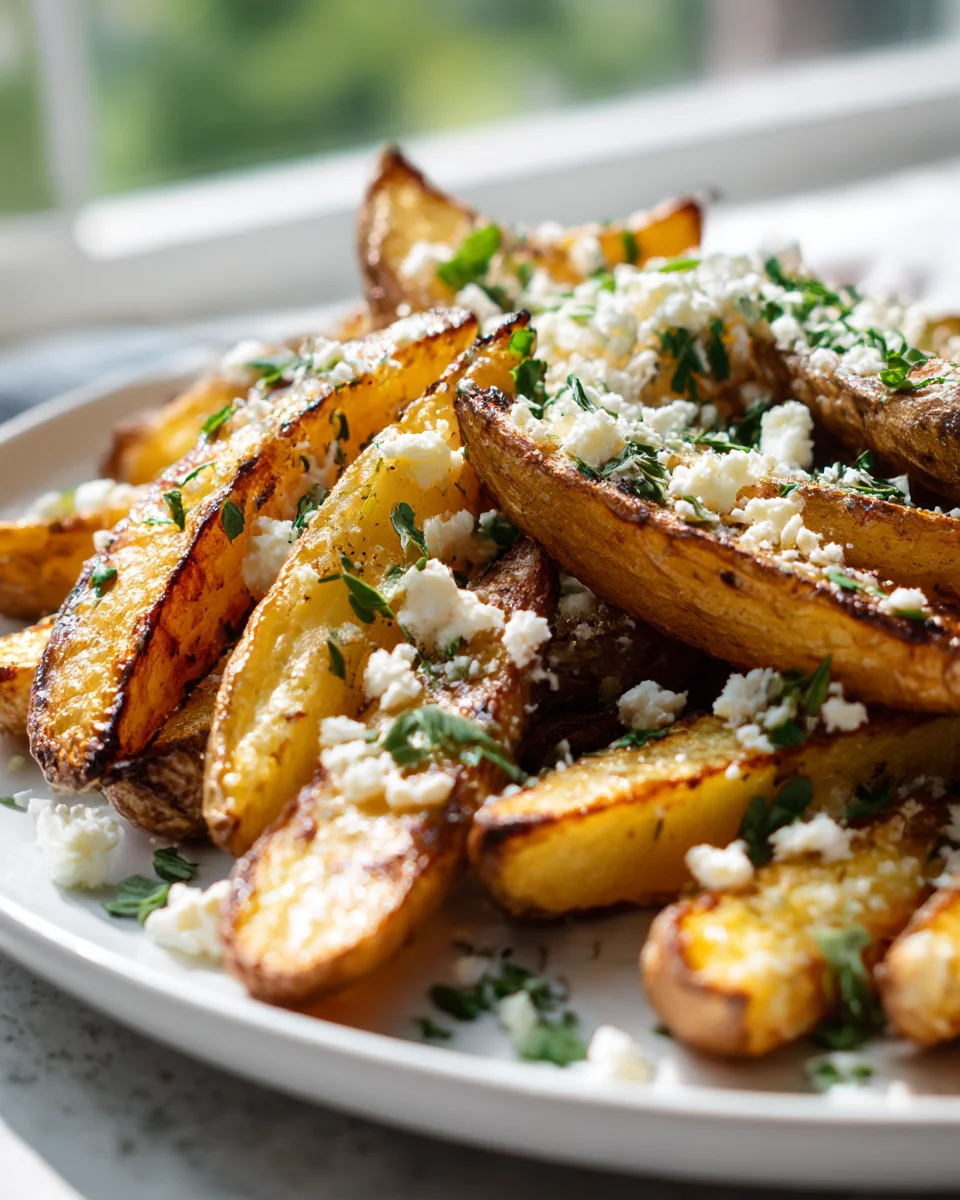 Crave-Worthy Greek Potato Wedges with Feta & Oregano